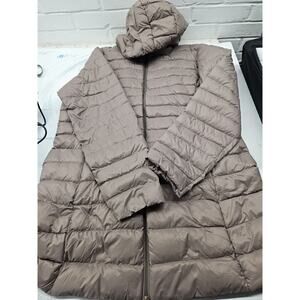 Lightweight Brown Hooded Puffer Jacket XL By Obosoyo